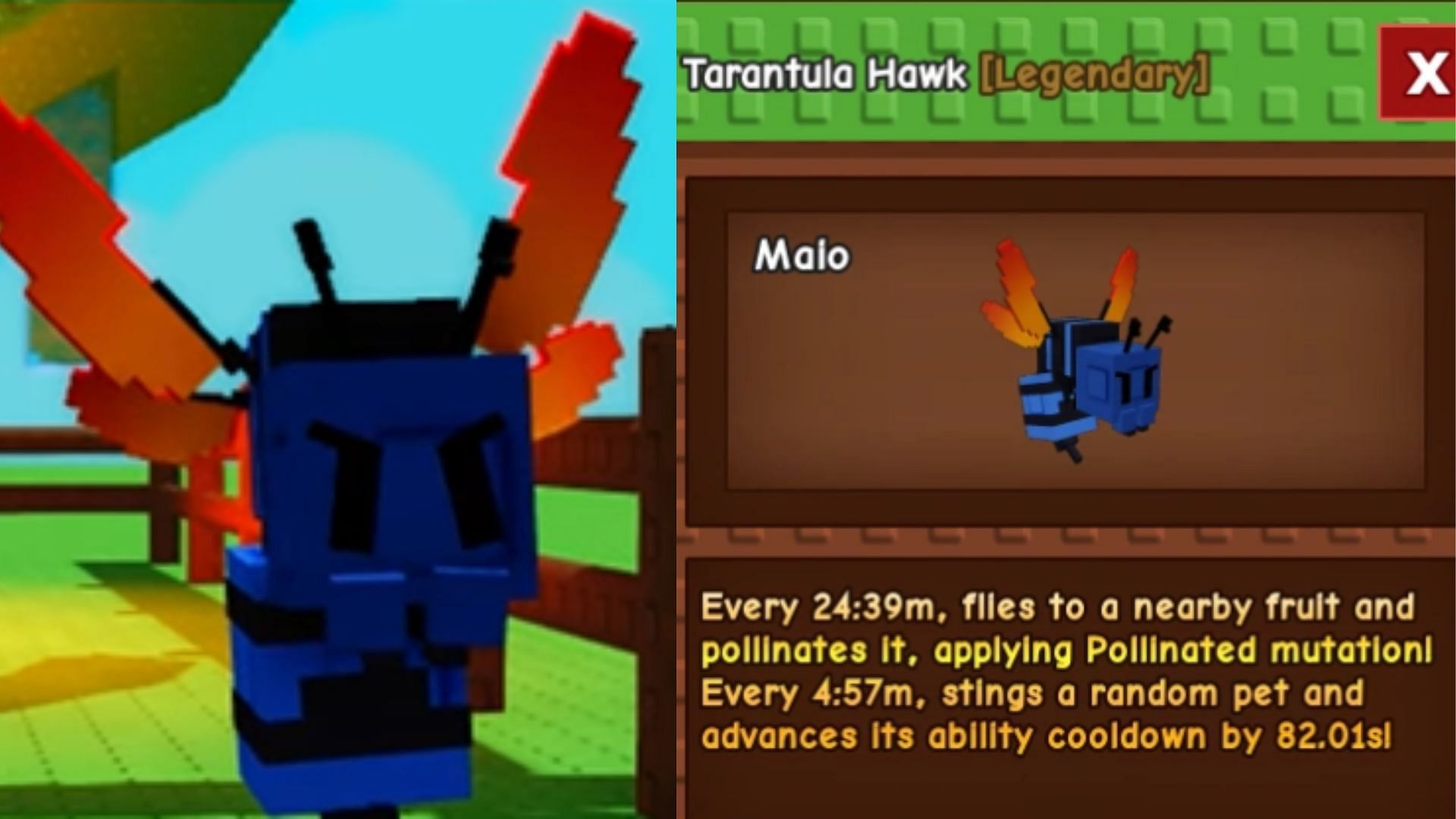 Traits of the Tarantula Hawk explained (Image via Roblox)